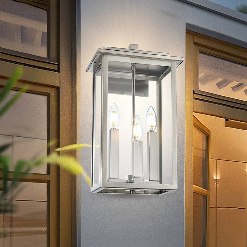 Outdoor Light Fixutre Farmhouse Wall Lantern Sconce with Clear Glass