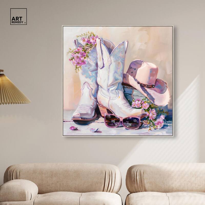 Spring Pink Cowboy Necessities Canvas by Art Remedy