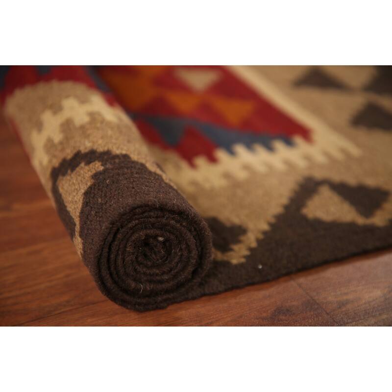 Kilim Oriental Area Rug Hand-woven Wool Carpet - 3'3" x 5'0"