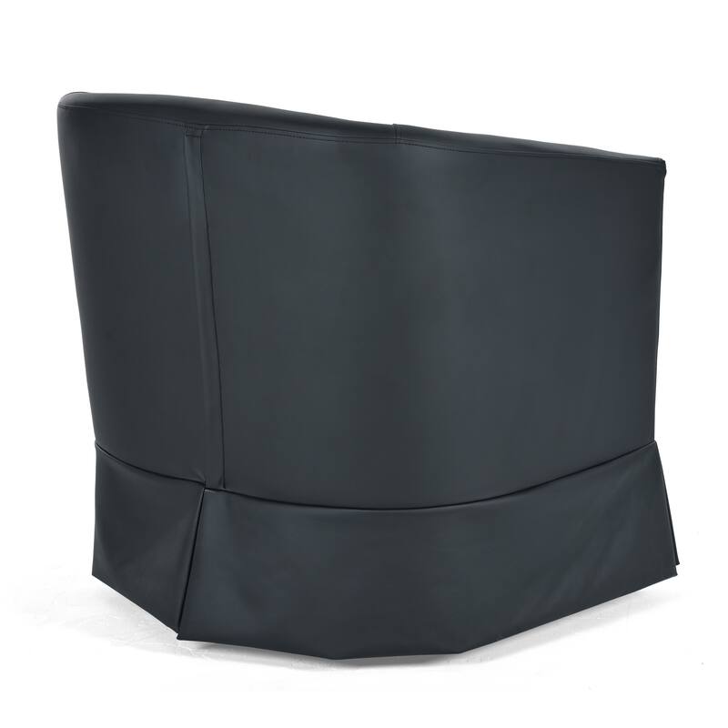 Solid Wood Frame Padded Seat Swivel Chair.