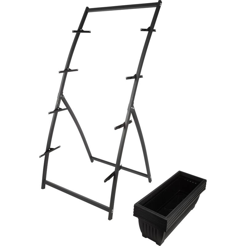 Raised Garden Beds - 4 Tier Vertical Garden Planter - Planters for Outdoor Plants by Pure Garden (Black)