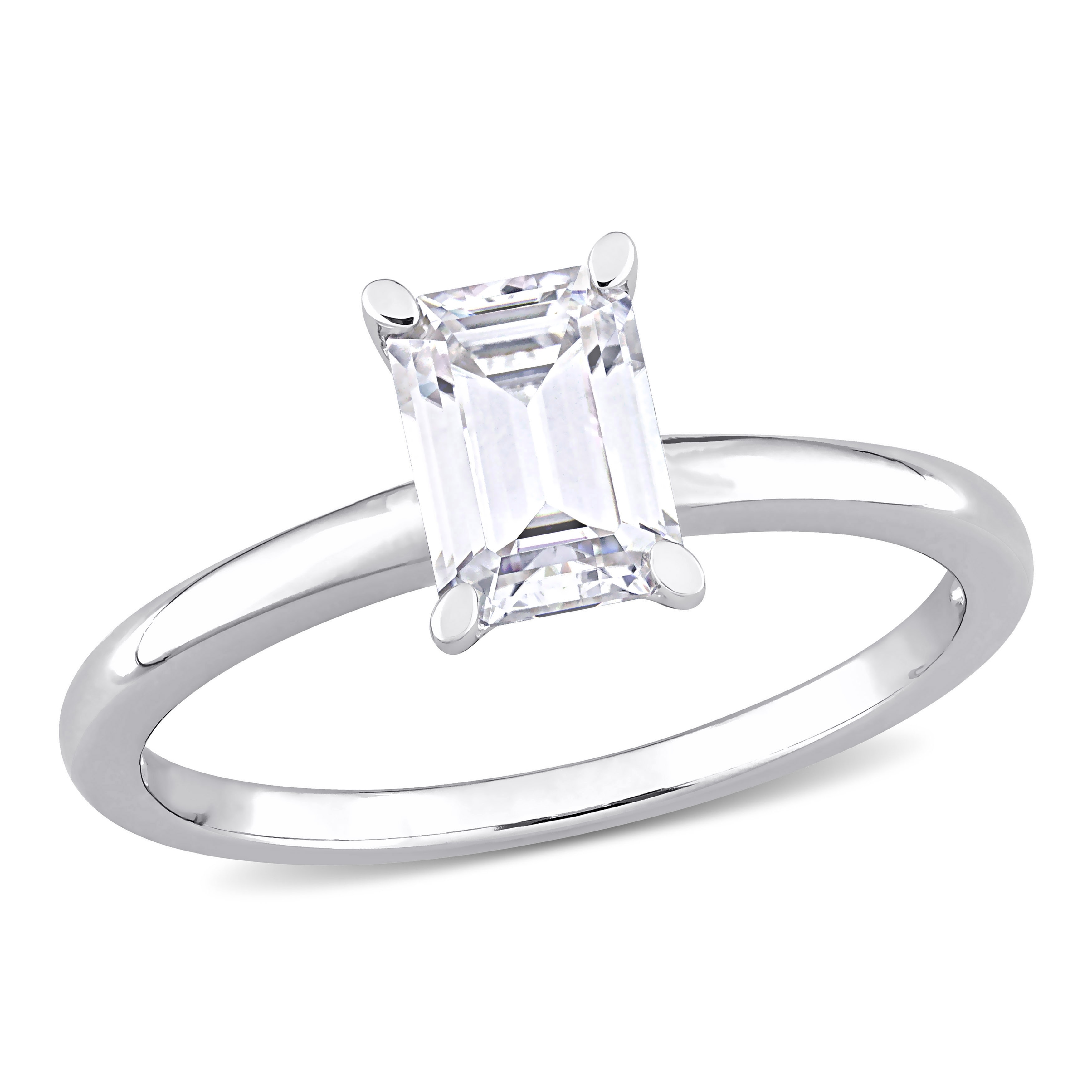 Miadora Sterling Silver 1ct TGW Octagon-cut Created Moissanite Solitaire Engagement Ring