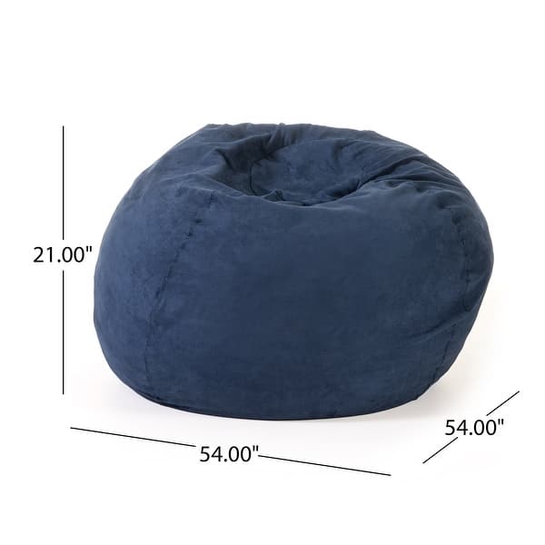 dimension image slide 1 of 10, Madison Faux Suede 5-foot Beanbag Chair by Christopher Knight Home