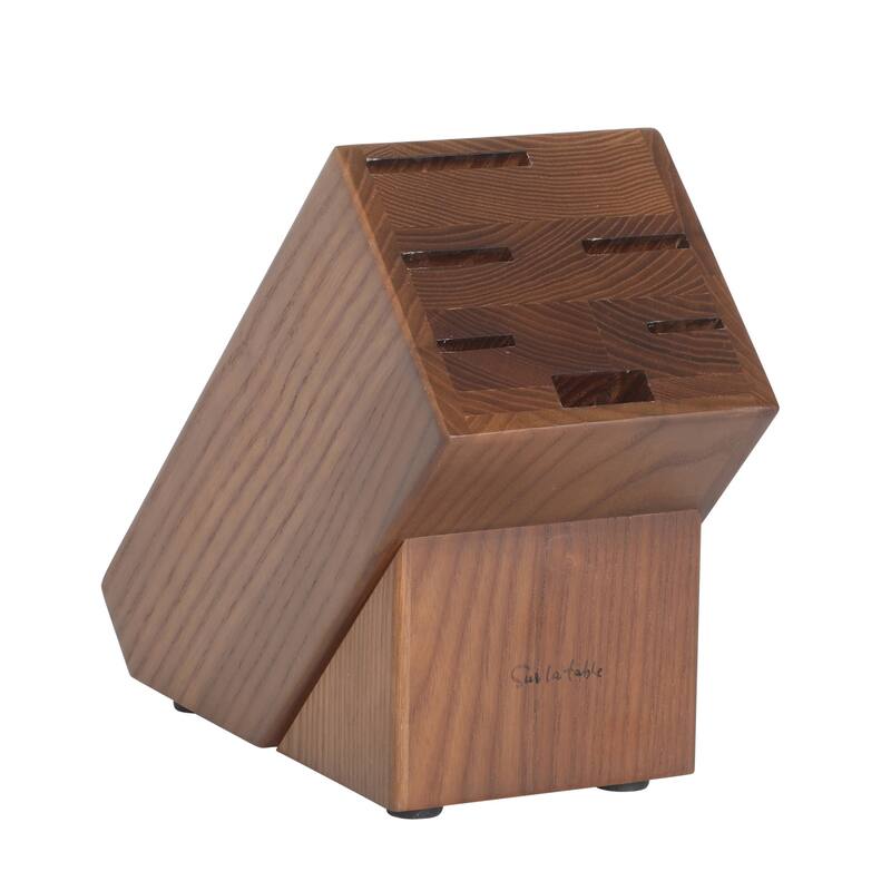 Sur La Table Kitchen Essentials High-Carbon German Steel 7 Piece Forged Cutlery Kitchen Knife Block Set W/ Ashwood Block