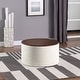 preview thumbnail 1 of 59, HomePop Round Storage Ottoman table with Wood Top