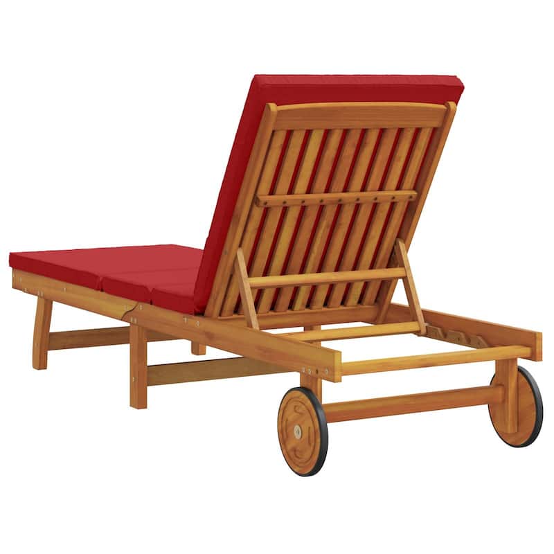 vidaXL Patio Lounge Chair Outdoor Sunbed Poolside Sunlounger Solid Wood Acacia