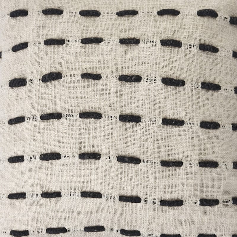 HomeRoots 20" X 20" Black And Cream 100% Cotton Geometric Zippered Pillow