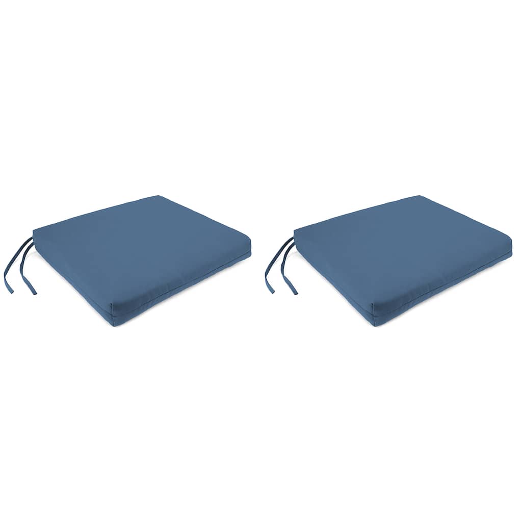 Sunbrella 19" x 17" Outdoor Seat Cushion with Ties - Set of 2 - 19" W x 17" L x 2" H