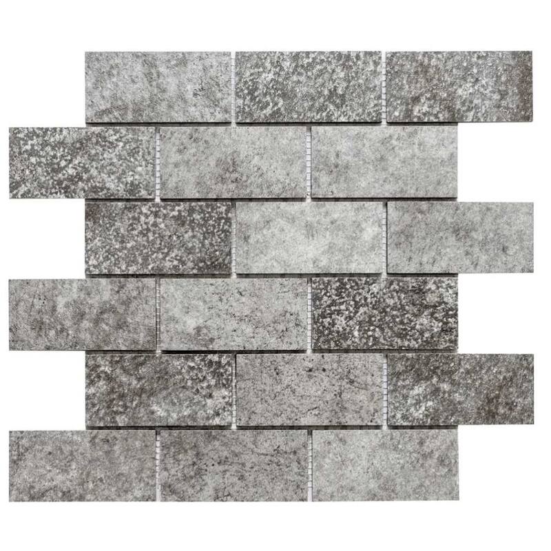 The Tile Life The Wilds 2x4 Silver Porcelain Floor & Wall Tile - 1 Sheet (1 Sq. ft.)