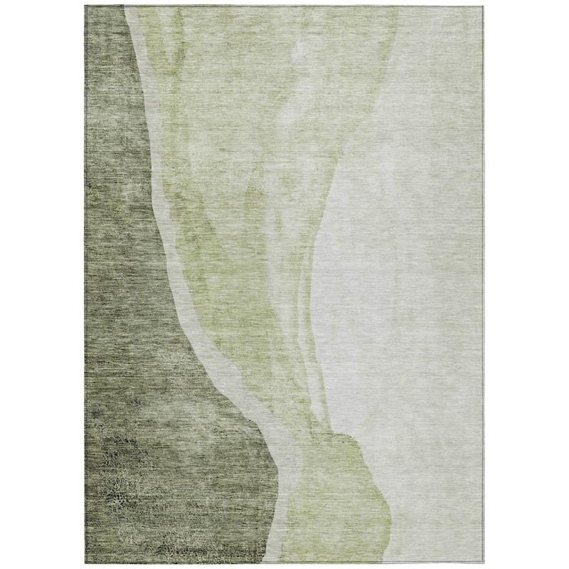 Machine Washable Indoor/ Outdoor Chantille Modern Abstract Rug