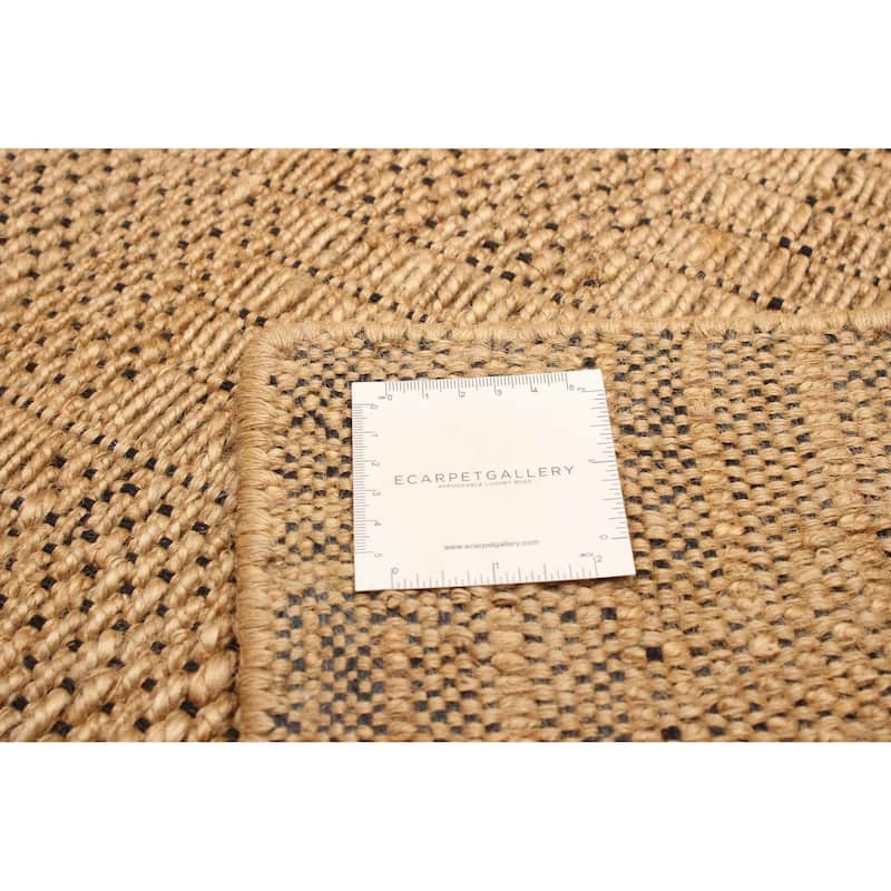 ECARPETGALLERY Flat-Weave Palas Denizli Brown Jute Kilim - 5'5 x 7'4