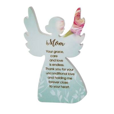 Angel Shape With Text-Mom Plaque