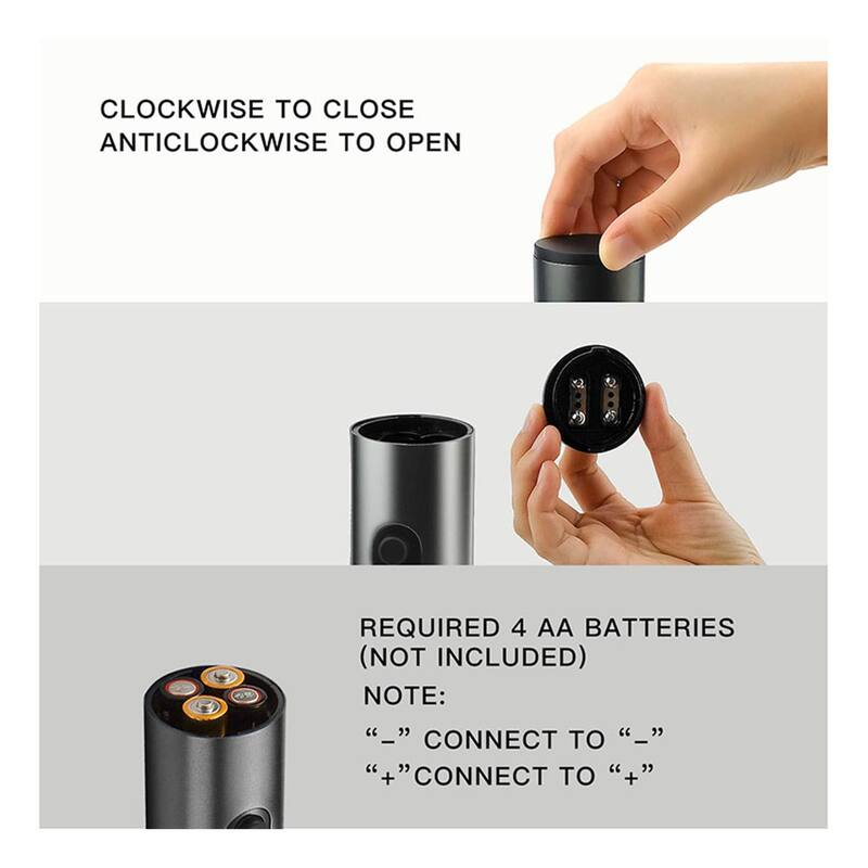 Brentwood Portable Electric Wine Bottle Opener in Silver - Small