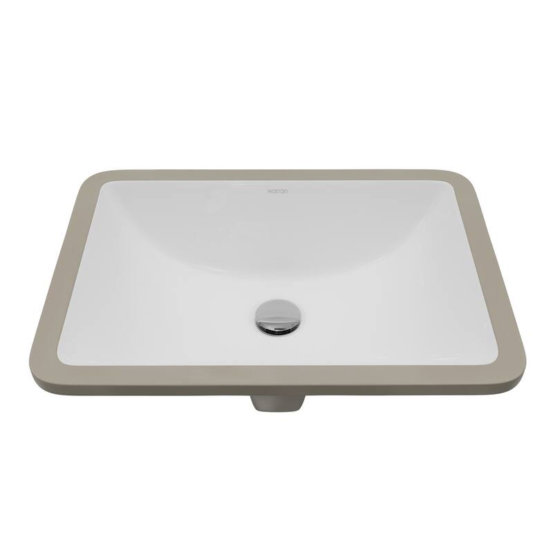Karran Valera 21" Rectangular Undermount Vitreous China Bathroom Sink in White