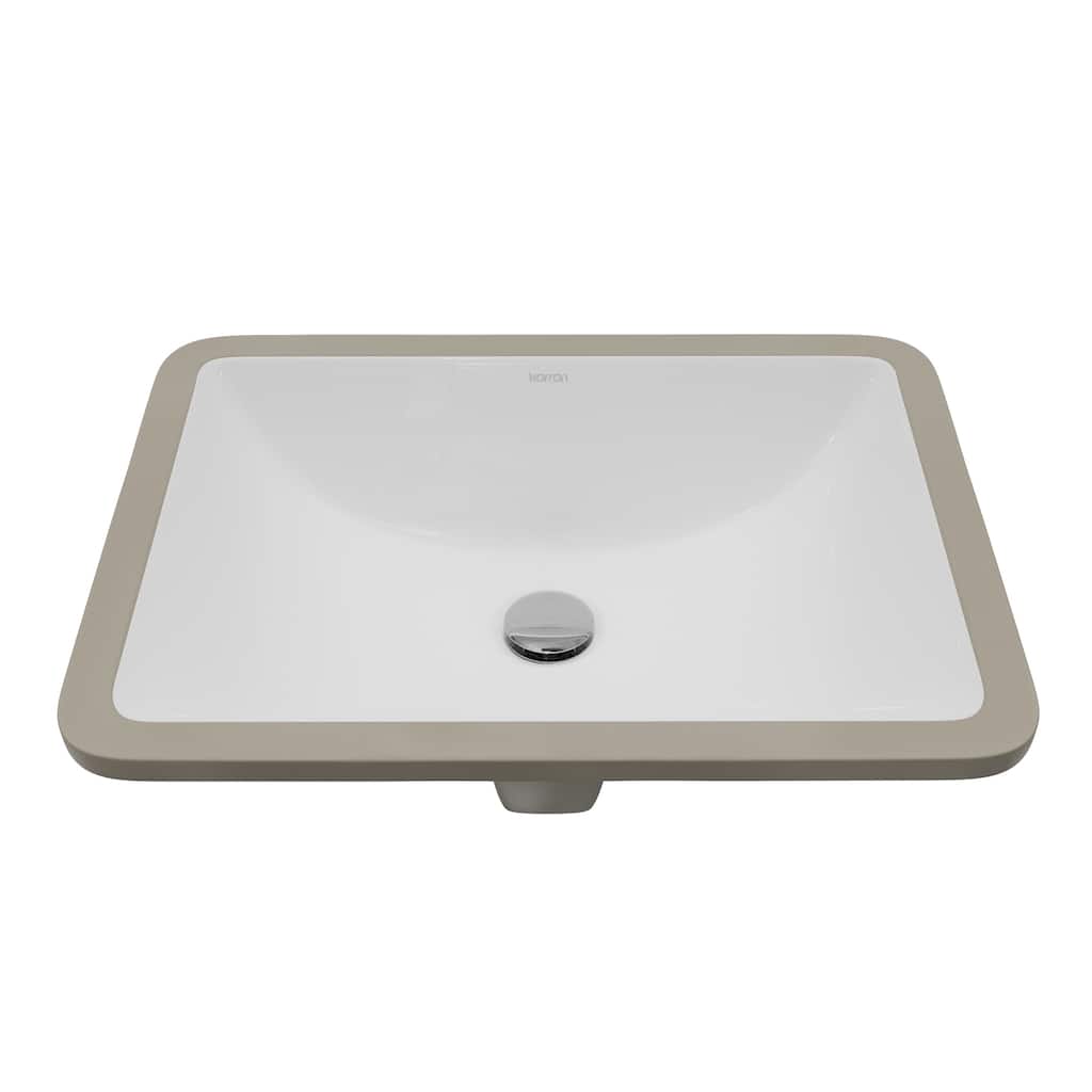 Karran Valera 21" Rectangular Undermount Vitreous China Bathroom Sink in White