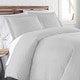 preview thumbnail 99 of 118, Vilano Comfort Premium Ultra-soft 3-piece Duvet Cover Set Light Grey - 2 Piece - Twin