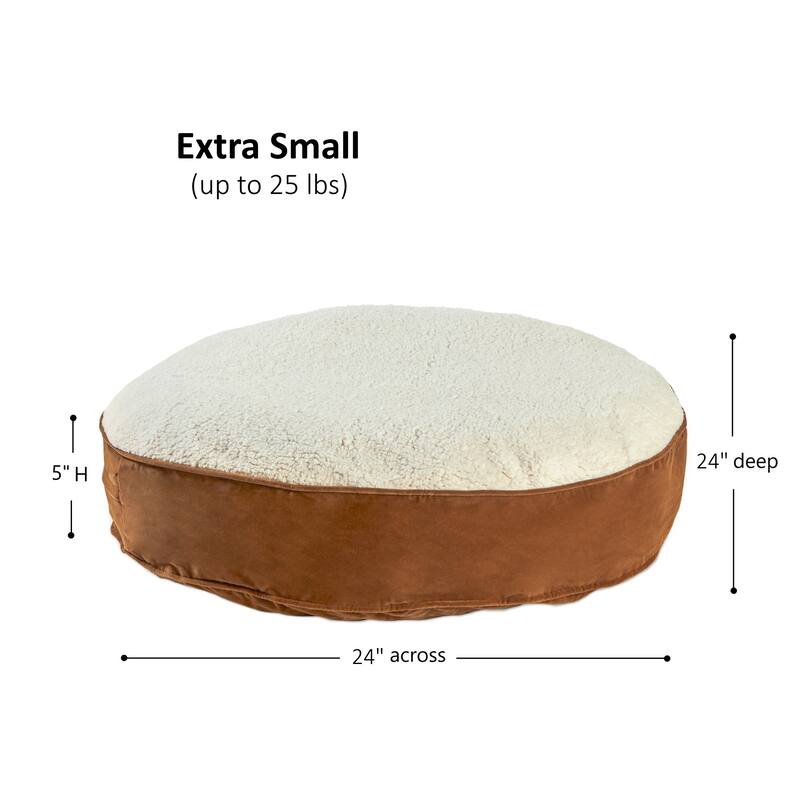 Happy Hounds Scout Deluxe Latte Round Dog Bed