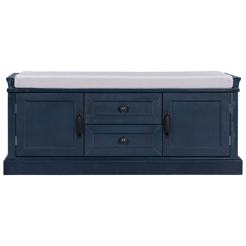 Storage Bench Shoe Bench with Removable Cushion for Living Room