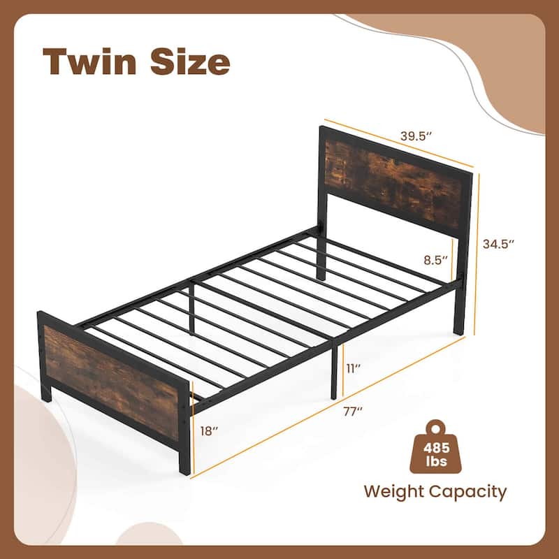 Twin/Full/Queen Size Platform Bed Frame Heavy Duty Bed Frame - Twin