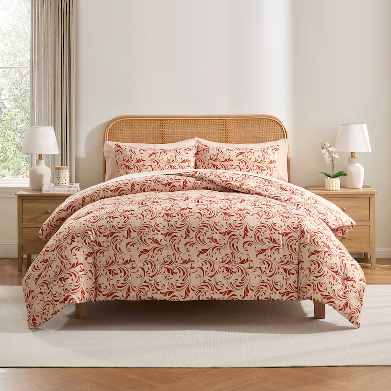 Virtu Comforter Sets Bed in a bag Biomorphic Design Sets with Sheets - Clay - Queen