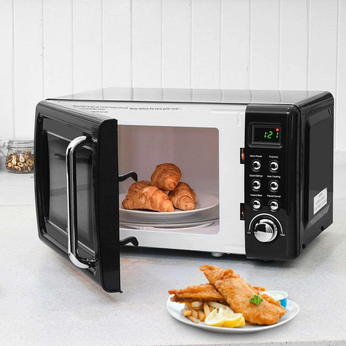 Oster 1.6 Cu.Ft Countertop Microwave Oven with 9 Convenient Cooking  Functions LED Lighting Push Button, Stainless Steel - Macy's