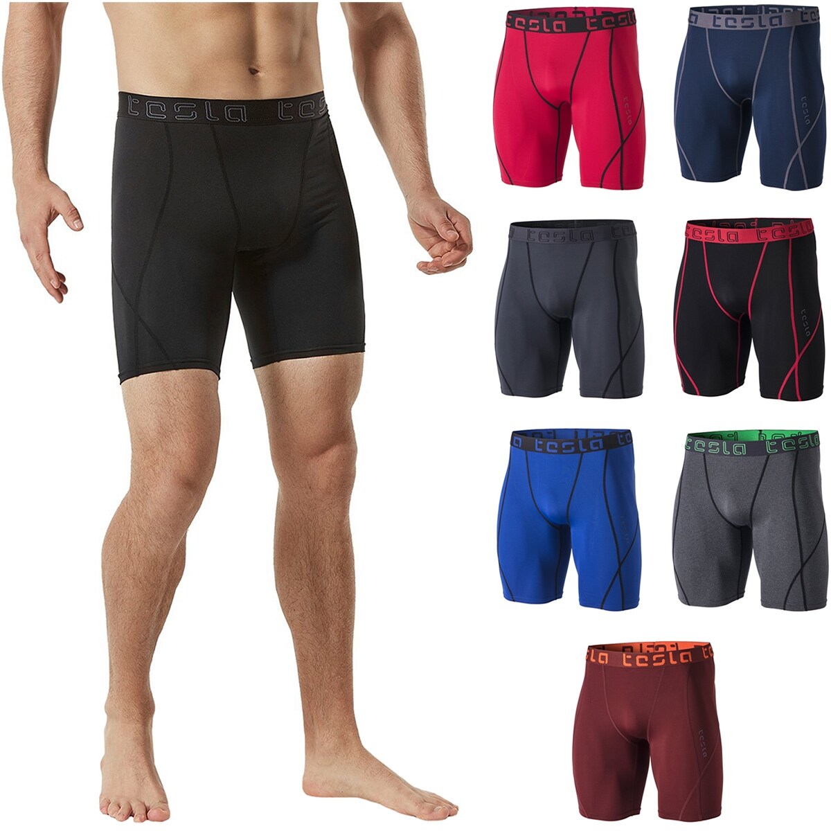 Tesla MUS17 Cool Dry Baselayer Sport Compression Shorts