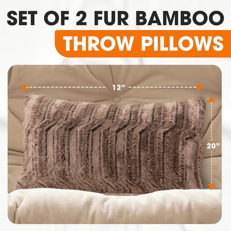 Cheer Collection Set of 2 Decorative Faux Fur Throw Pillow