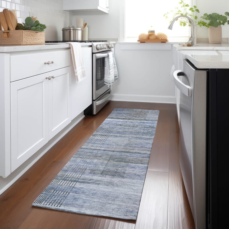 Machine Washable Indoor/ Outdoor Chantille Contemporary Imprints Rug