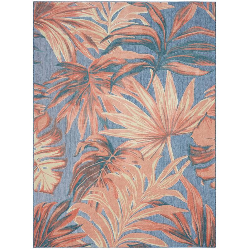 Nourison Aloha Indoor/Outdoor Nature Area Rug - 9' x 12' - Blue Rose