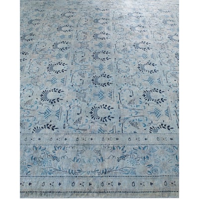 Fine Vibrance, One-of-a-Kind Hand-Knotted Area Rug - Gray, 8' 1" x 10' 2" - 8' 1" x 10' 2"