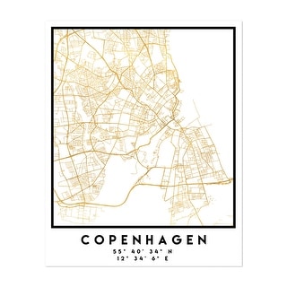 Copenhagen Denmark Copenhagen Street Map Maps Urban Art Print/Poster ...