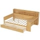 preview thumbnail 13 of 15, Wooden Twin Size Daybed with Storage Shelves, Multi-functional Bed with 2 Storage Drawers and Study Desk, Natural