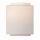preview thumbnail 1 of 6, Burnaby 1-light Gold Mid-century White Linen Modern Flush Wall Sconce - 7-in W x 9.25-in H x 5.75-in D 7-in W x 9.25-in H x 5.75-in D - Matte Brass