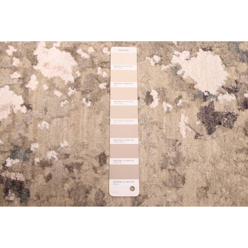 ECARPETGALLERY Hand-knotted Legacy Grey Silk, Wool Rug - 2'6 x 12'1