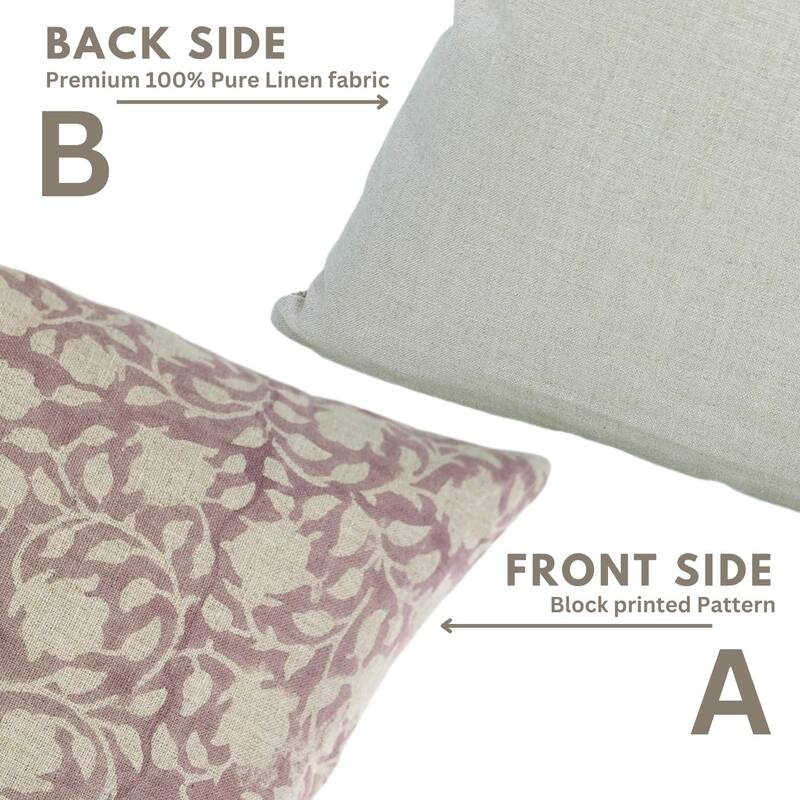 Fabdivine Light Purple Soft Pure Linen Fabric Bohemian Pillow Cover Decoration