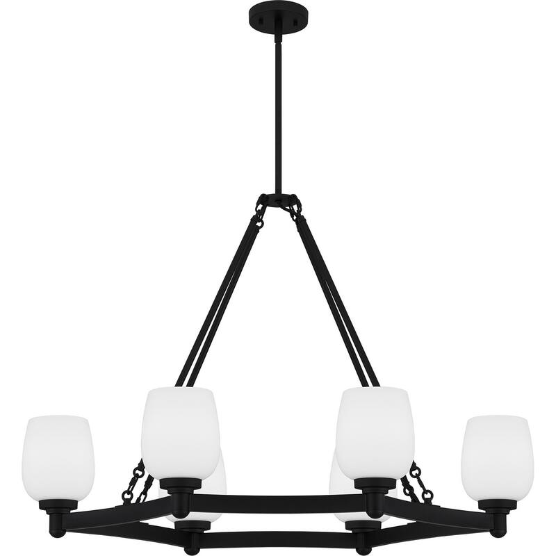 Penning Six Light Linear Chandelier - Matte Black