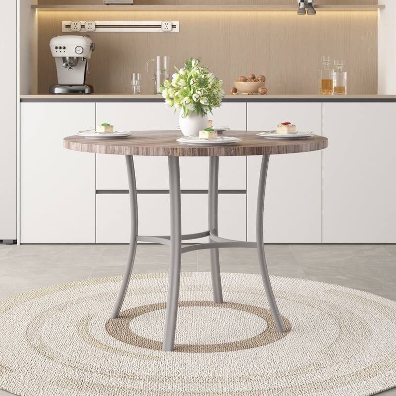 VECELO 36 Inch Round Dining Table for 4 with 400lbs Capacity Sturdy Curved Legs for Kitchen & Dining Room