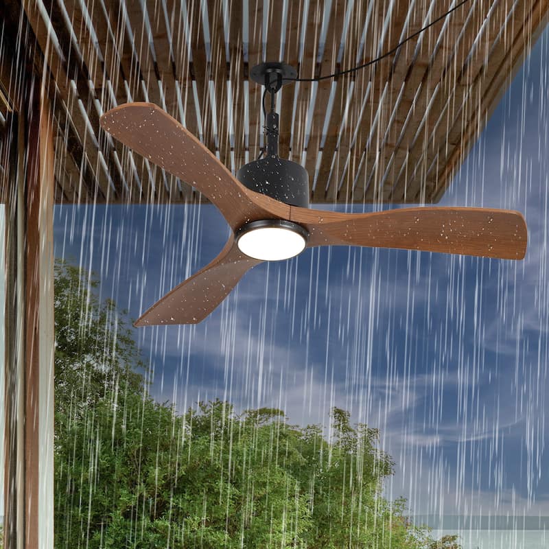 42" Classic Waterproof Wet Outdoor Gazebo Ceiling Fan with Light and Hook