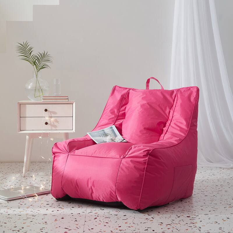Urban Shop Supportive Bean Bag with Pocket - Fuschia