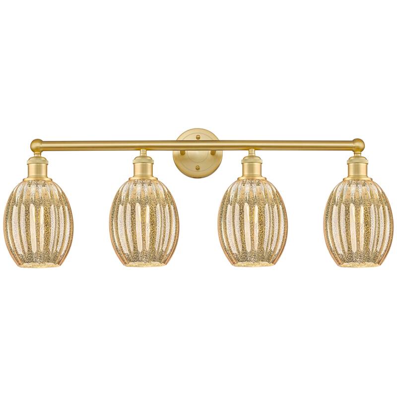 Innovations Lighting Endless Possibilities Edison - Preston - 4 Light 33" Bulb Shade Bath Vanity Light - Mercury/Satin Gold