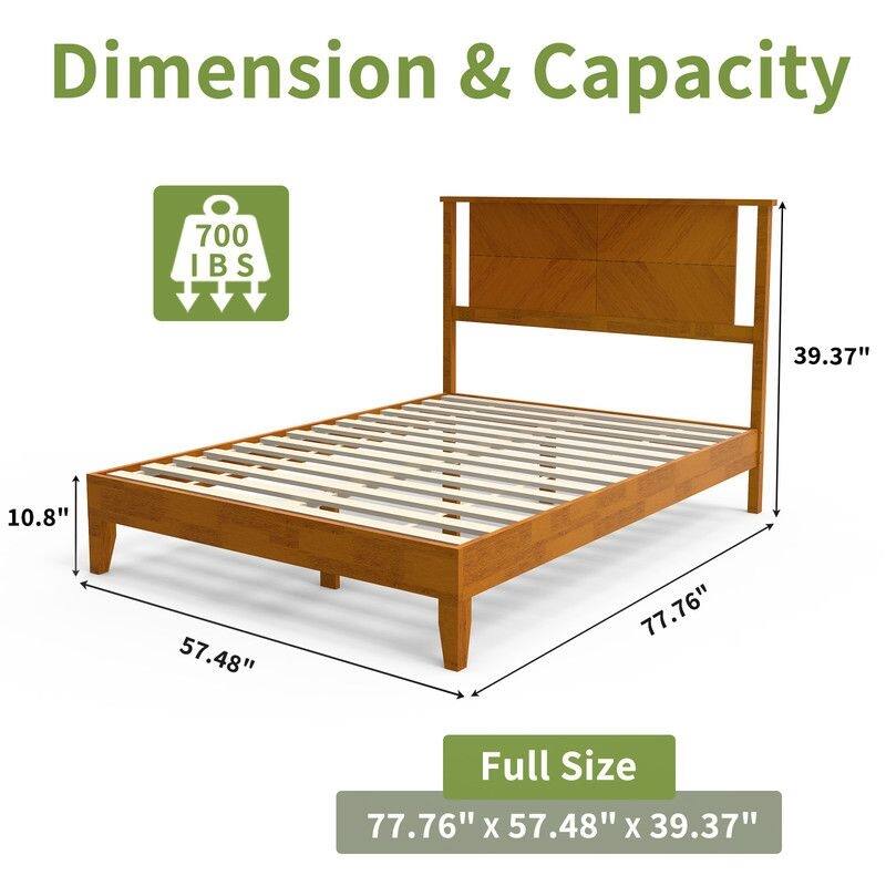 Twin Size Deluxe Bed Frame with Headboard with Solid Wood, No Box Spring Needed, Easy Assembly, White