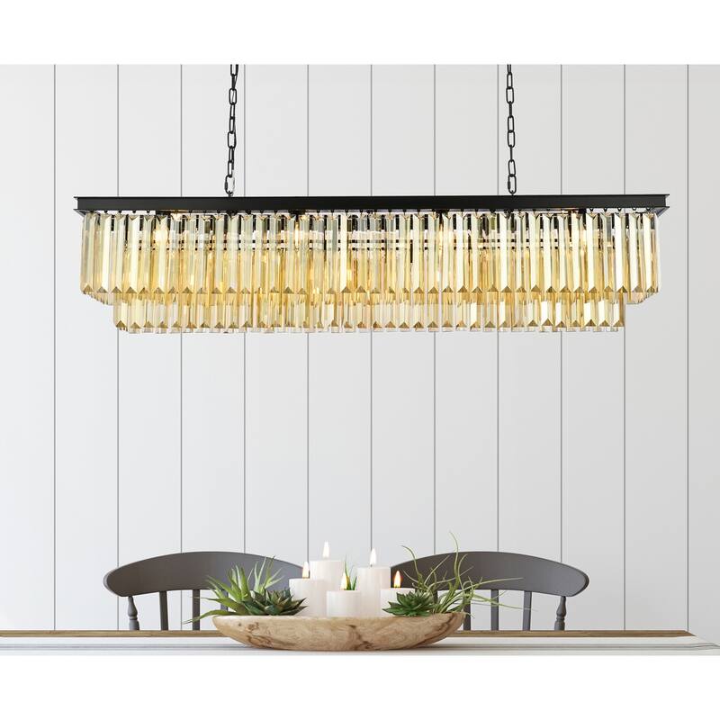 Royce Edge 12-Light Matte Black-Chandelier
