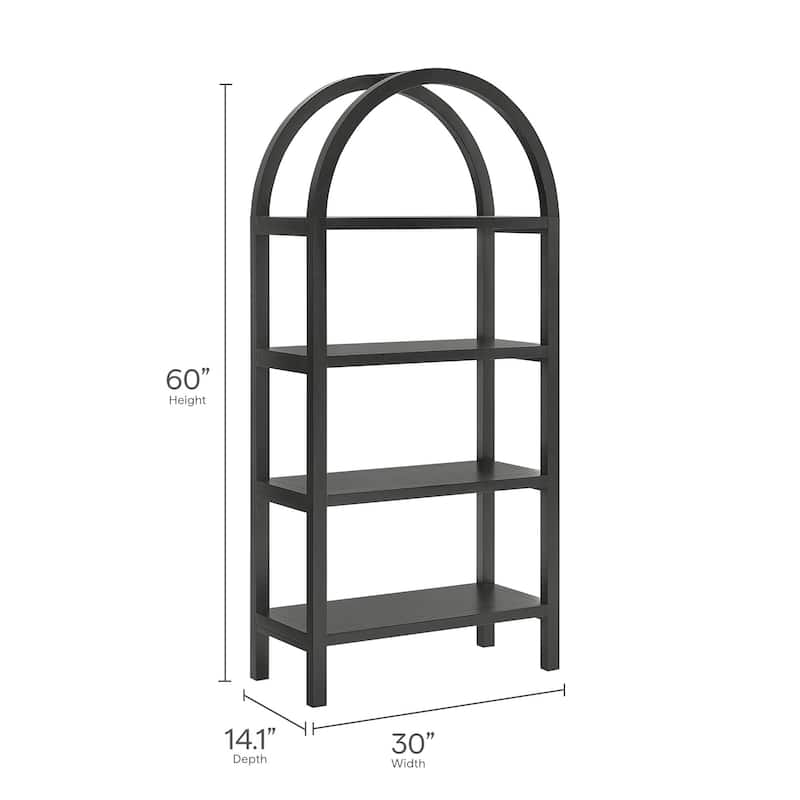 Vexley 60 Inch Wide Arched Bookshelf