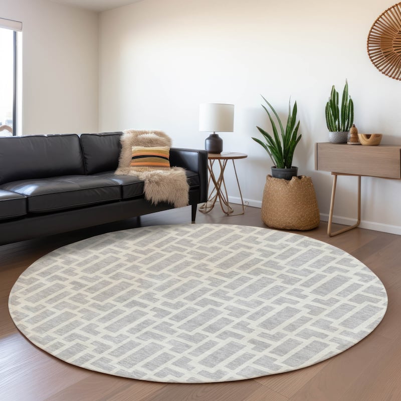 Machine Washable Indoor/ Outdoor Chantille Contemporary Geo Rug