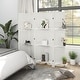 preview thumbnail 33 of 41, HOMCOM 5 Panel 67" Tall Wood Room Divider, Privacy Screen with 3 Display Shelves, and Folding Storage for Bedroom or Home Office