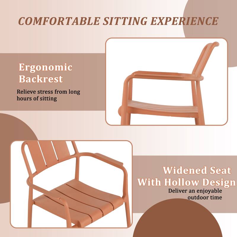 Malwee 3-Piece Indoor/Outdoor Chair Set with Table, All-Weather Waterproof PP Material, UV Resistant, for Garden & Living Room