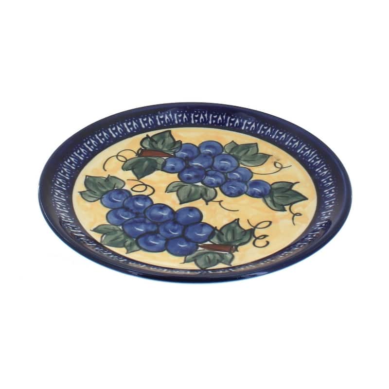 Blue Rose Polish Pottery Zaklady Dessert Plate - Grapes
