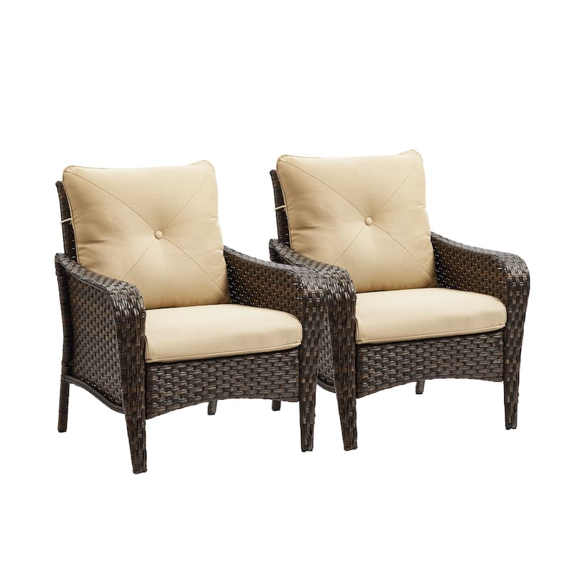 Gymojoy Outdoor Patio Chair with Deep Seating and Cushion (set of 2)