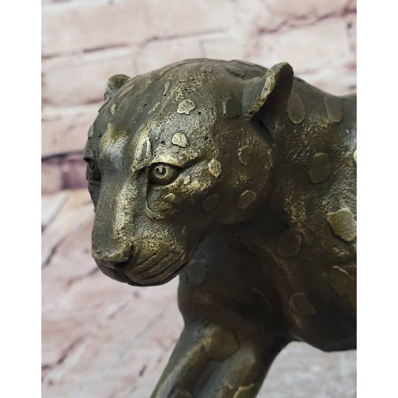 Hot Cast Bronze Cheetah Cat Figurine Sculpture Statue Decor