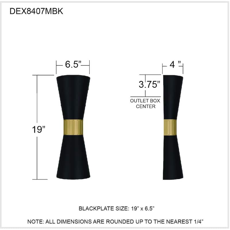 Dexter Integrated LED Matte Black Outdoor Wall Lantern